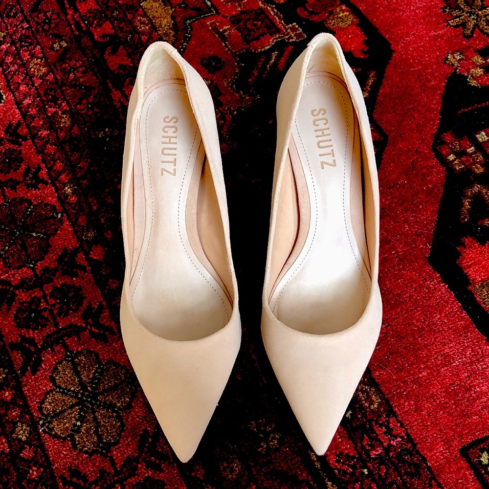 Schutz Classic Heels, Nude Suede, sz 7.5